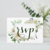 Botanische Hochzeit mit eleganten Wasserfarben RSVP Karte (Stehend Vorderseite)