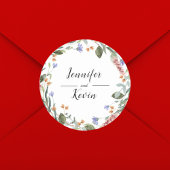 Botanische Hochzeit mit farbenfrohen Grünpflanzen Runder Aufkleber