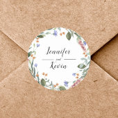 Botanische Hochzeit mit farbenfrohen Grünpflanzen Runder Aufkleber