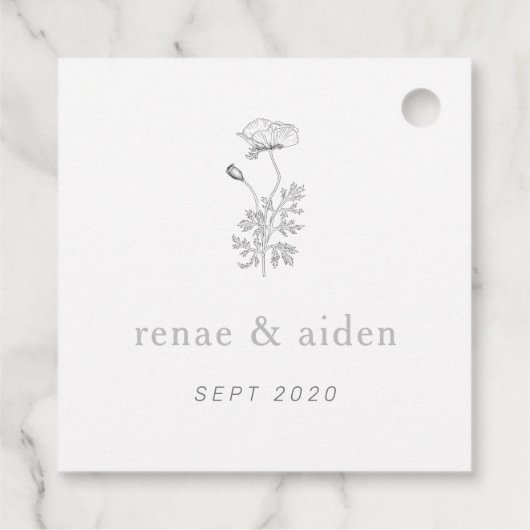 Botanische Hochzeit mit Flora Geschenkanhänger (Rückseite)