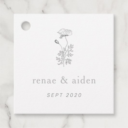 Botanische Hochzeit mit Flora Geschenkanhänger (Vorderseite)
