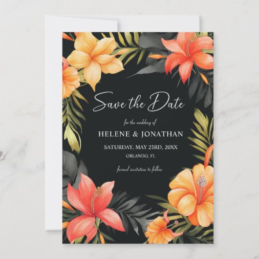 Botanische Hochzeit mit Flora Save The Date (Vorderseite)