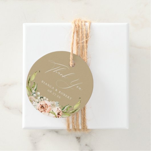 Botanische Hochzeit mit Flora Vielen Dank für Ihre Geschenkanhänger (Beispiel)