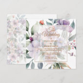 Botanische Hochzeit mit floraler Atmosphäre Einladung (Vorne/Hinten)