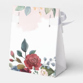 Botanische Hochzeit mit floraler Burgundy Greenery Geschenkschachtel (Rückseite)