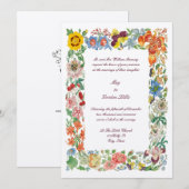 Botanische Hochzeit mit floraler Mehrfarbiger Kuns Einladung (Vorne/Hinten)