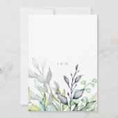 Botanische Hochzeit mit Kalligrafie Einladung (Rückseite)