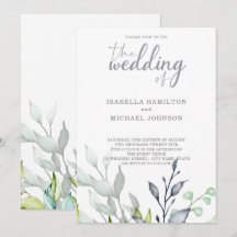 Botanische Hochzeit mit Kalligrafie