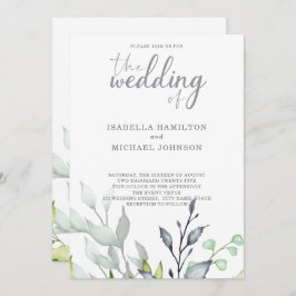 Botanische Hochzeit mit Kalligrafie Einladung