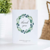 Botanische Hochzeit mit Leafy Watercolor Dankeschö Einladung