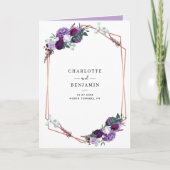 Botanische Hochzeit mit lila Blüte Einladung (Vorderseite)