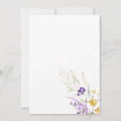 Botanische Hochzeit mit Lila Flora Einladung (Rückseite)
