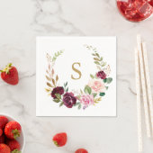 Botanische Hochzeit mit Lila Rosa Serviette (Beispiel)