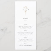 Botanische Hochzeit mit Minimalistischer Monogramm Menükarte (Vorderseite)