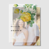 Botanische Hochzeit mit romantischen Gelben Rosen Pergament Einladungen (Versatz (Ehepaar))