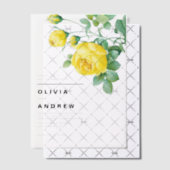 Botanische Hochzeit mit romantischen Gelben Rosen Pergament Einladungen (Versetzt (Einladung))