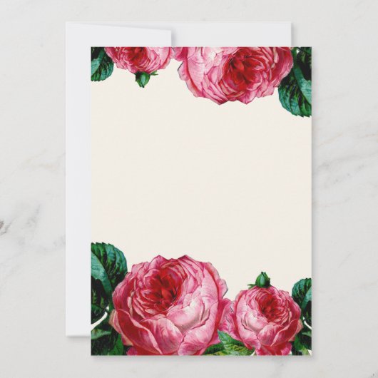 Botanische Hochzeit mit rosa Wasserfarbe Einladung (Rückseite)