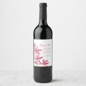 Botanische Hochzeit mit roter Orchidee Weinetikett (Vorderseite)