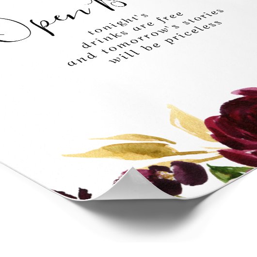 Botanische Hochzeit mit rustikalem Flair - Open Ba Poster (Ecke)