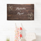 Botanische Hochzeit mit rustikalem Holz Banner (Insitu)