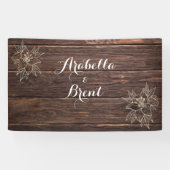 Botanische Hochzeit mit rustikalem Holz Banner (Horizontal)