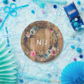 Botanische Hochzeit mit Rustikalem Holzschlag Pappteller (Party)