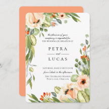 Botanische Hochzeit mit rustikalem Pfirsich