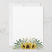 Botanische Hochzeit mit rustikaler Sonnenblume Einladung (Rückseite)