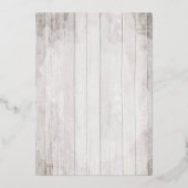 Botanische Hochzeit mit rustikaler Südwolle Folieneinladung (Rückseite)