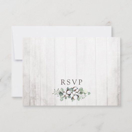 Botanische Hochzeit mit rustikaler Südwolle RSVP Karte (Rückseite)
