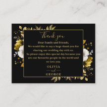 Botanische Hochzeit mit schwarzem und goldenem Fla