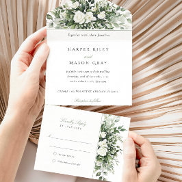 Botanische Hochzeit mit Tear-Away-UAWG All In One Einladung