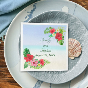 Botanische Hochzeit mit tropischer Flora Serviette