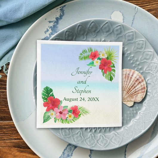 Botanische Hochzeit mit tropischer Flora Serviette