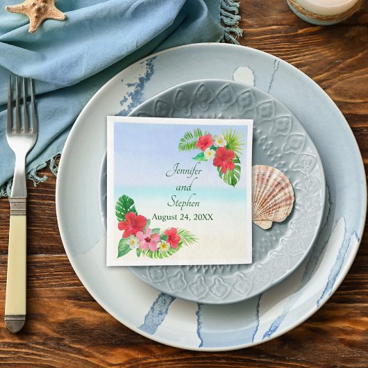 Botanische Hochzeit mit tropischer Flora Serviette