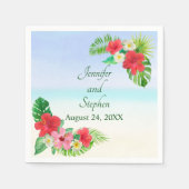 Botanische Hochzeit mit tropischer Flora Serviette (Vorderseite)