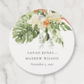 Botanische Hochzeit mit tropischer Orangenblüte Geschenkanhänger (Vorderseite)