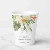 Botanische Hochzeit mit tropischer Orangenblüte Pappbecher (Vorderseite)