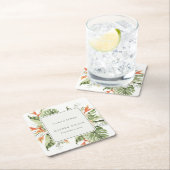 Botanische Hochzeit mit tropischer Orangenblüte Rechteckiger Pappuntersetzer (Vor Ort)