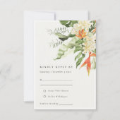 Botanische Hochzeit mit tropischer Orangenblüte RSVP Karte (Vorderseite)