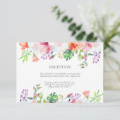 Botanische Hochzeit mit tropischer Wasserfarbe Begleitkarte (Stehend Vorderseite)