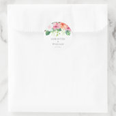 Botanische Hochzeit mit tropischer Wasserfarbe Runder Aufkleber (Tasche)