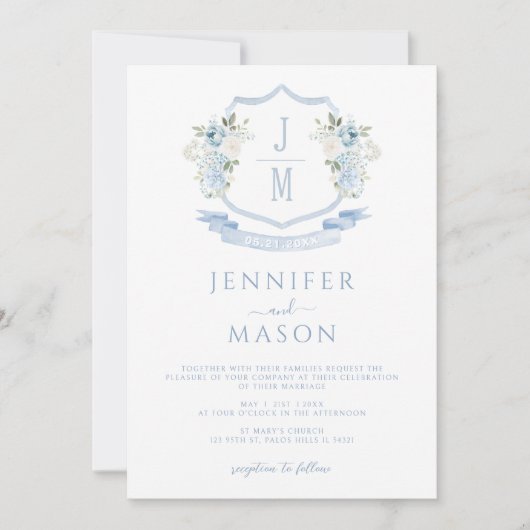 Botanische Hochzeit mit viktorianischem Französisc Einladung (Vorderseite)