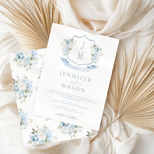 Botanische Hochzeit mit viktorianischem Französisc Einladung