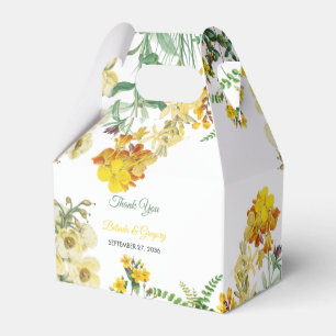 Botanische Hochzeit mit Vintagem Gelbwasser Geschenkschachtel