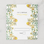 Botanische Hochzeit mit Vintagem Gelbwasser Platzkarte (Außenseite Aufgefaltet)