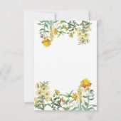 Botanische Hochzeit mit Vintagem Gelbwasser RSVP Karte (Rückseite)