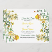 Botanische Hochzeit mit Vintagem Gelbwasser Save The Date (Vorne/Hinten)