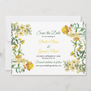 Botanische Hochzeit mit Vintagem Gelbwasser Save The Date