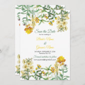 Botanische Hochzeit mit Vintagem Gelbwasser Save The Date (Vorne/Hinten)